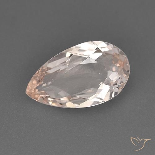 1.39ct طبيعي وردى فاتح-متوسط مورغانيتي, شكل الكمثرى, VVS-VS