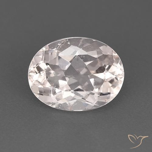 1.79ct طبيعي أبيض مورغانيتي, بيضوي, قليلا جدا
