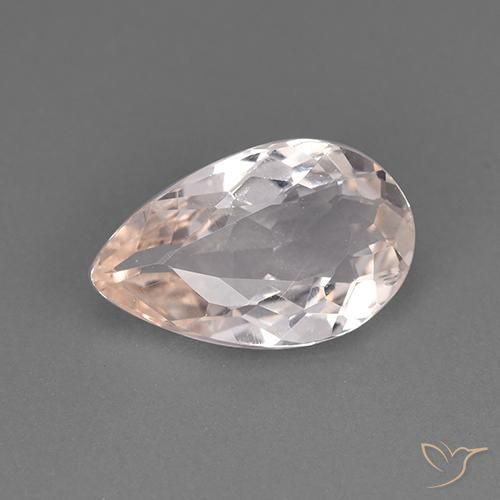 1.67ct طبيعي وردى فاتح جدا مورغانيتي, شكل الكمثرى, قليلا جدا