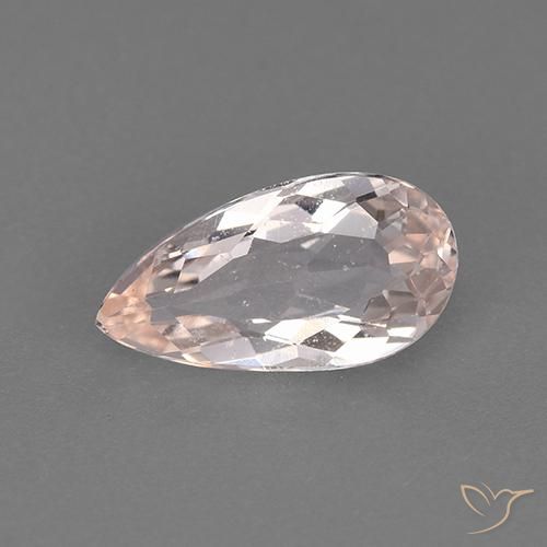 0.97ct طبيعي وردى متوسط مورغانيتي, شكل الكمثرى, VVS-VS