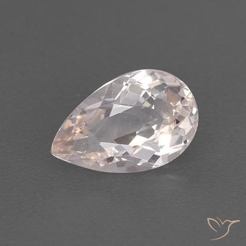 0.90ct طبيعي وردي فاتح مورغانيتي, شكل الكمثرى, VVS-VS