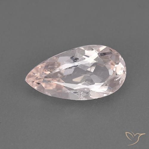 1.86ct طبيعي وردى فلامنجو مورغانيتي, شكل الكمثرى, قليلا جدا