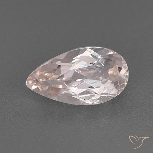 1.60ct طبيعي درجة لون الوردى الزهرى مورغانيتي, شكل الكمثرى, قليلا جدا