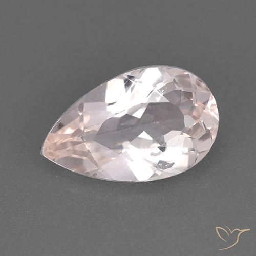 1.38ct طبيعي وردي فاتح مورغانيتي, شكل الكمثرى, قليلا جدا