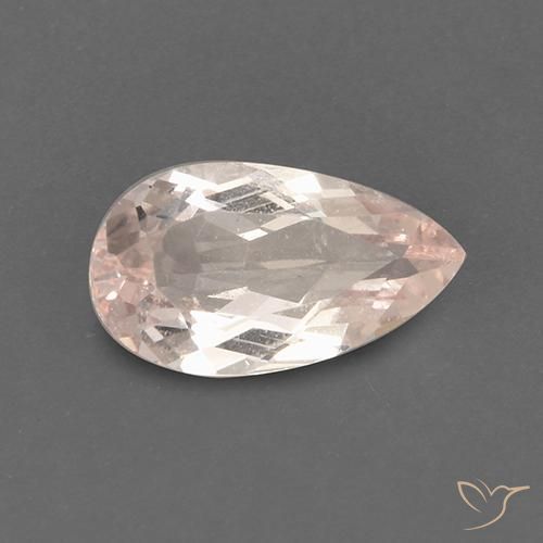1.60ct طبيعي سالمون وردي مورغانيتي, شكل الكمثرى, قليلا جدا