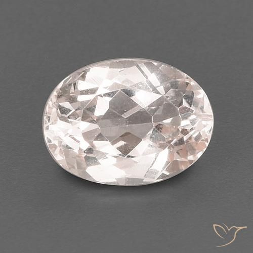 1.33ct طبيعي وردى فاتح-متوسط مورغانيتي, بيضوي, قليلا جدا