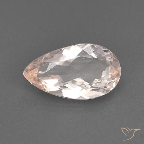 1.21ct طبيعي سالمون وردي مورغانيتي, شكل الكمثرى, قليلا جدا