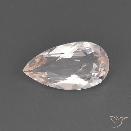 1.12ct طبيعي وردى فاتح-متوسط مورغانيتي, شكل الكمثرى, VVS-VS