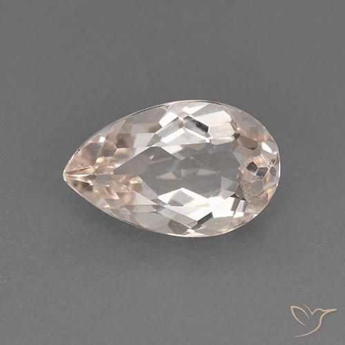 0.90ct طبيعي وردى فاتح جدا مورغانيتي, شكل الكمثرى, قليلا جدا