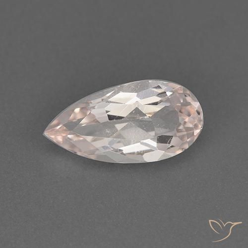 0.89ct طبيعي وردى فاتح جدا مورغانيتي, شكل الكمثرى, VVS-VS