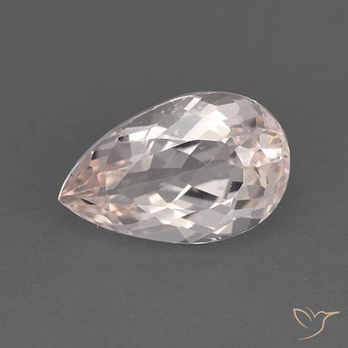 1.65ct طبيعي وردى فاتح جدا مورغانيتي, شكل الكمثرى, VVS-VS