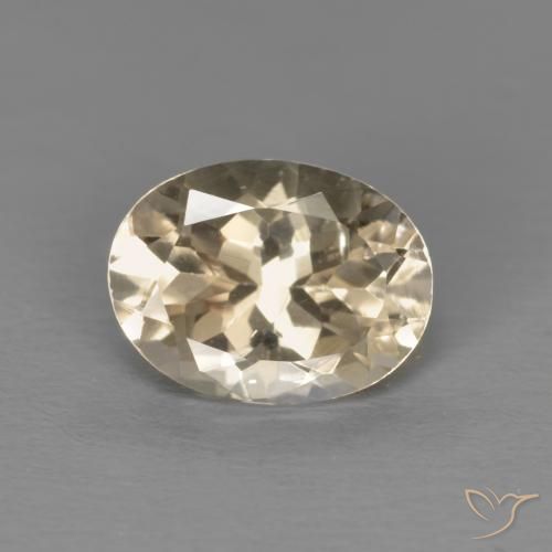 1.09ct طبيعي ذهبى فاتح مورغانيتي, بيضوي, VVS-VS
