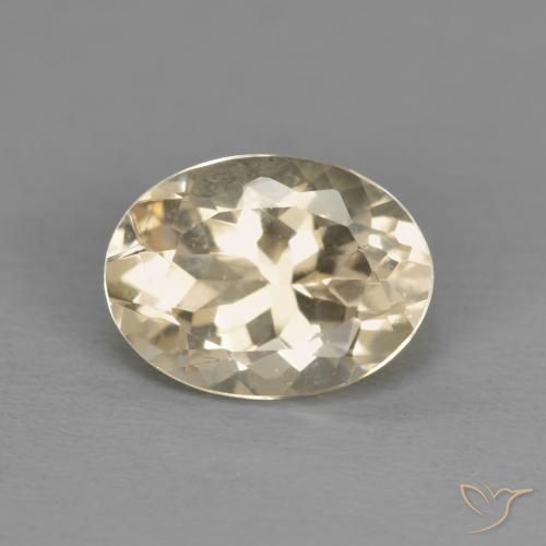 1.23ct طبيعي ذهبى فاتح مورغانيتي, بيضوي, VVS-VS