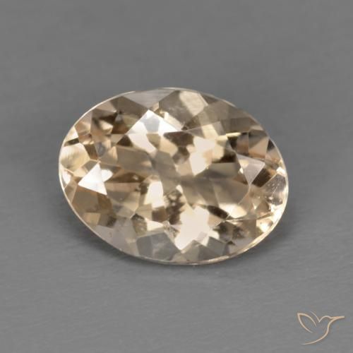 1.02ct طبيعي ذهبى فاتح مورغانيتي, بيضوي, VVS-VS