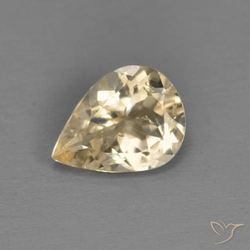 0.87ct طبيعي ذهبى فاتح مورغانيتي, شكل الكمثرى, قليلا جدا