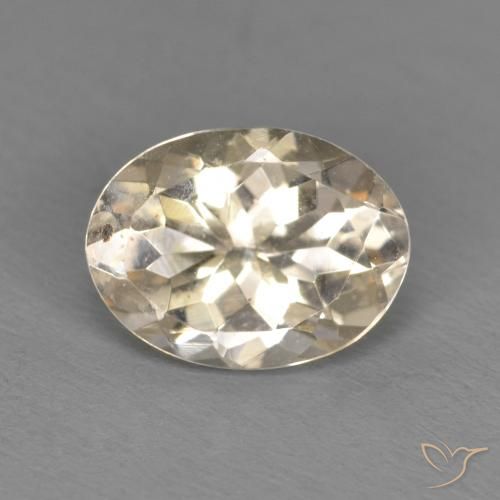 0.99ct طبيعي ذهبى فاتح مورغانيتي, بيضوي, قليلا جدا