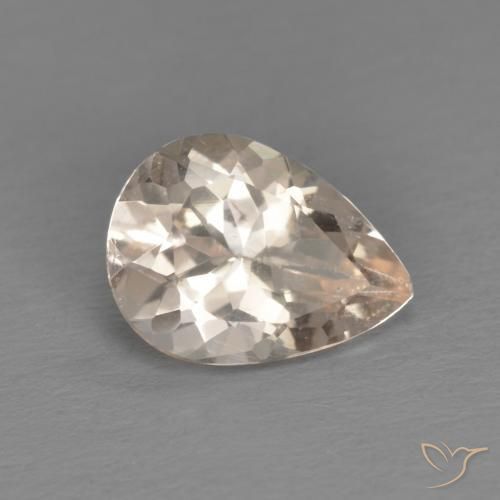 0.76ct طبيعي سالمون وردي مورغانيتي, شكل الكمثرى, قليلا جدا