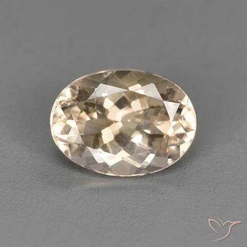 1.26ct طبيعي ذهبى فاتح مورغانيتي, بيضوي, قليلا جدا