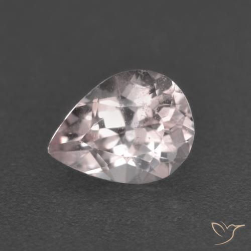 0.82ct طبيعي وردى فاتح جدا مورغانيتي, شكل الكمثرى, VS-SI