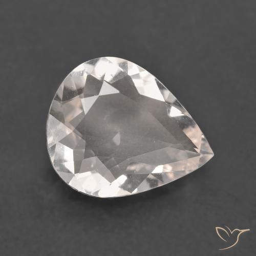 1.63ct طبيعي وردى فاتح جدا مورغانيتي, شكل الكمثرى, قليلا جدا