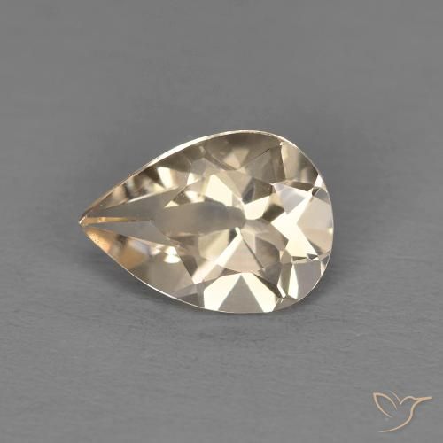 0.98ct طبيعي ذهبى فاتح مورغانيتي, شكل الكمثرى, قليلا جدا