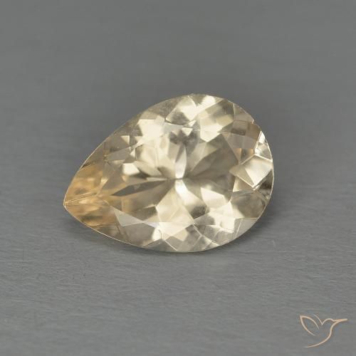 0.86ct طبيعي ذهبى فاتح مورغانيتي, شكل الكمثرى, قليلا جدا