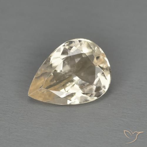 1.00ct طبيعي ذهبى فاتح مورغانيتي, شكل الكمثرى, قليلا جدا