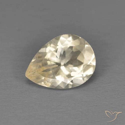0.83ct طبيعي ذهبى فاتح مورغانيتي, شكل الكمثرى, قليلا جدا