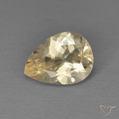 0.99ct طبيعي ذهبى فاتح مورغانيتي, شكل الكمثرى, قليلا جدا
