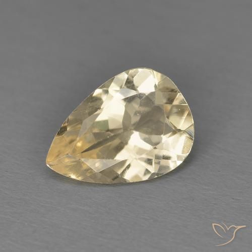 0.90ct طبيعي ذهبى فاتح مورغانيتي, شكل الكمثرى, قليلا جدا
