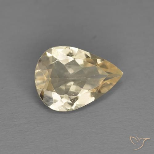 0.79ct طبيعي ذهبى فاتح مورغانيتي, شكل الكمثرى, قليلا جدا
