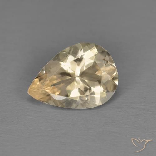 0.85ct طبيعي ذهبى فاتح مورغانيتي, شكل الكمثرى, قليلا جدا