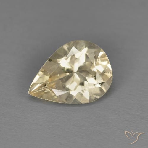0.89ct طبيعي ذهبى فاتح مورغانيتي, شكل الكمثرى, قليلا جدا
