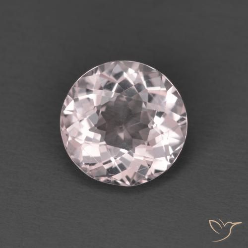 1.24ct طبيعي وردي فاتح مورغانيتي, دائري, قليلا جدا
