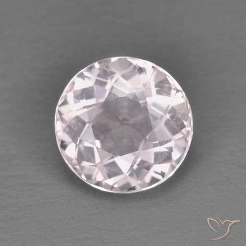 1.24ct طبيعي وردي فاتح مورغانيتي, دائري, VVS-VS