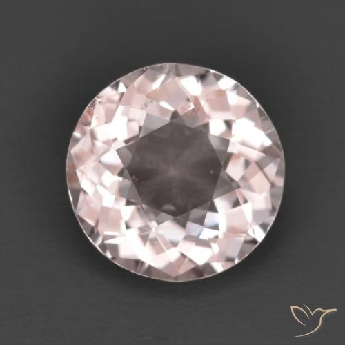 1.24ct طبيعي وردي فاتح مورغانيتي, دائري, قليلا جدا