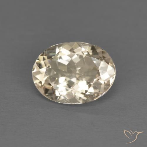 1.09ct طبيعي ذهبى فاتح مورغانيتي, بيضوي, VVS-VS