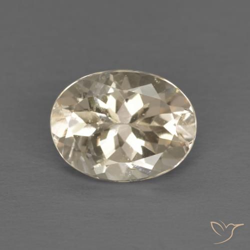1.28ct طبيعي لون كريمى مورغانيتي, بيضوي, قليلا جدا