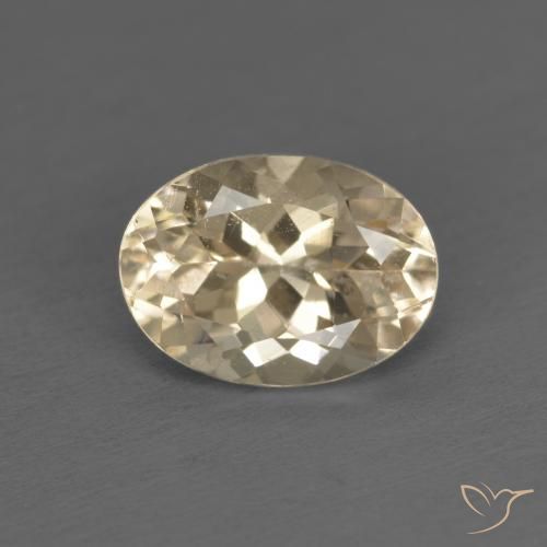1.29ct طبيعي ذهبى فاتح مورغانيتي, بيضوي, قليلا جدا