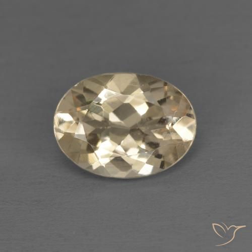 1.02ct طبيعي ذهبى فاتح مورغانيتي, بيضوي, VVS-VS