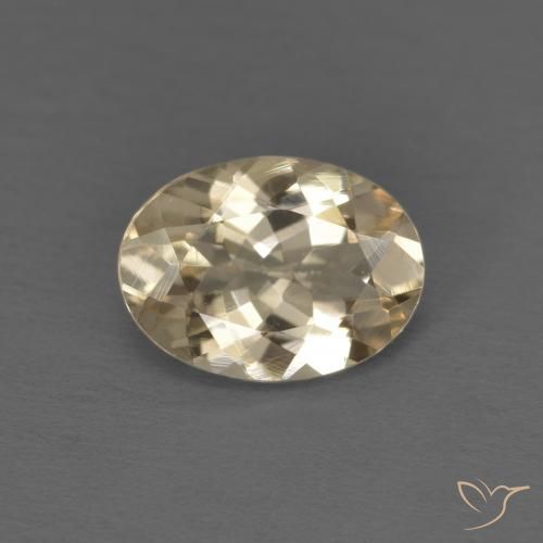 0.96ct طبيعي ذهبى فاتح مورغانيتي, بيضوي, VVS-VS