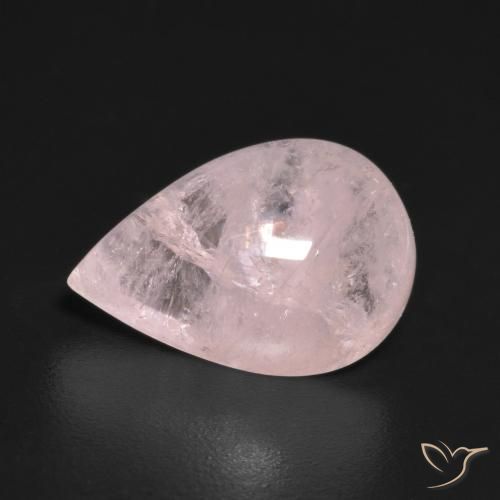 3.72ct طبيعي وردى فلامنجو مورغانيتي, شكل الكمثرى, شفاف