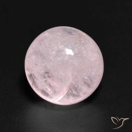 3.36ct طبيعي وردى زهرى مورغانيتي, دائري, نصف شفاف