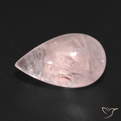 7.14ct طبيعي وردى زهرى فاتح مورغانيتي, شكل الكمثرى, شفاف