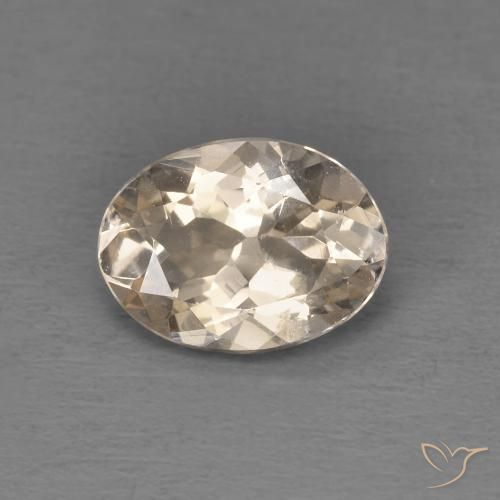 1.12ct طبيعي ذهبى فاتح مورغانيتي, بيضوي, قليلا جدا