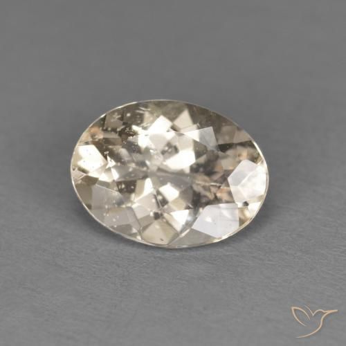 1.02ct طبيعي ذهبى فاتح مورغانيتي, بيضوي, قليلا جدا