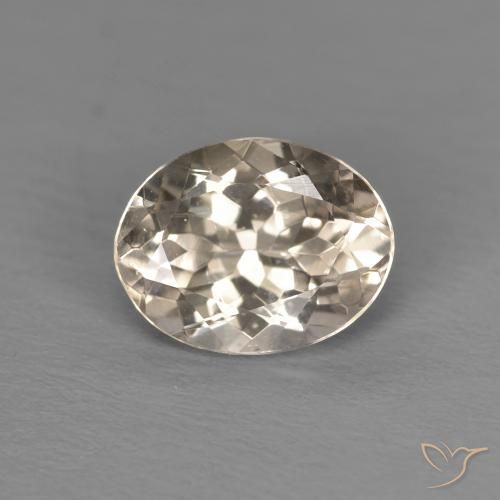 1.06ct طبيعي ذهبى فاتح مورغانيتي, بيضوي, VVS-VS