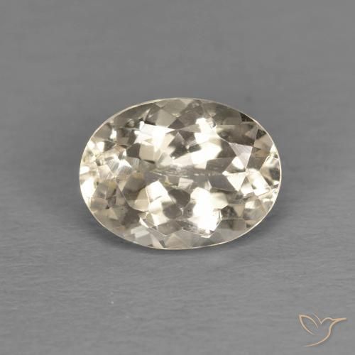 1.26ct طبيعي ذهبى فاتح مورغانيتي, بيضوي, قليلا جدا