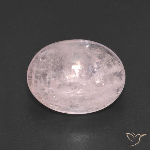 4.01ct طبيعي وردى مرجانى مورغانيتي, بيضوي, نصف شفاف