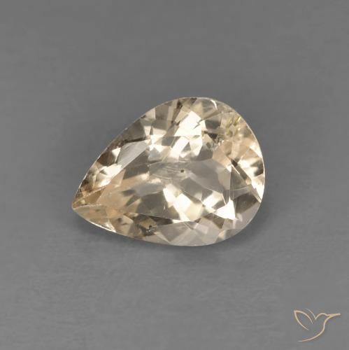 0.98ct طبيعي Light Neutral Orange مورغانيتي, شكل الكمثرى, قليلا جدا